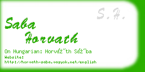 saba horvath business card